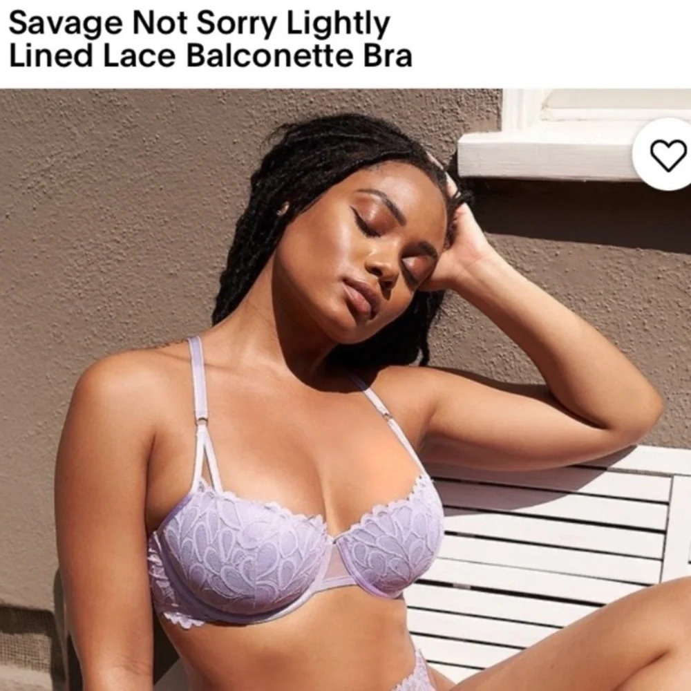 Savage X Fenty Light Lavender Lace Balconette Bra